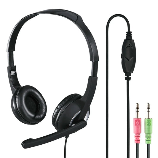 Hama HS-P150 PC Office Stereo Headset with 3.5mm Jack Adapter