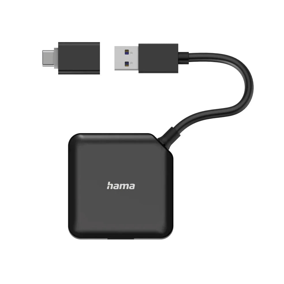 Hama 4 Port USB 3.2 Gen 1, 5 Gbit/s USB Hub + USB-C Adapter