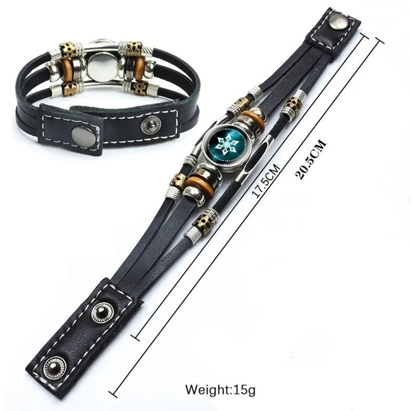 men's Luminous Genshin Impact Leather Bracelet