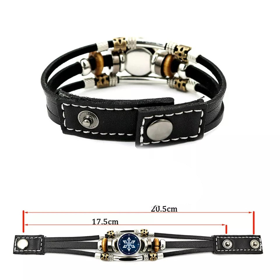 Men's Charm Leather Bracelet Impact Leather