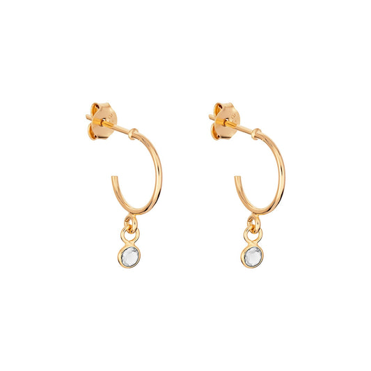 April Birthstone Hoop Earrings