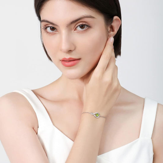 August Birthstone Infinity Bolo Bracelet