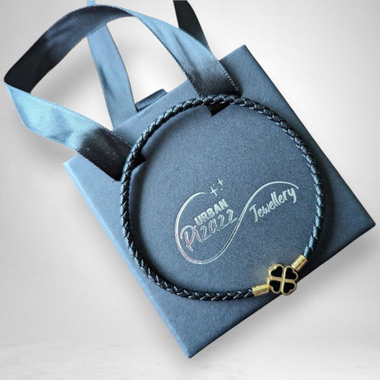 Black Clover Leaf Charm Bracelet