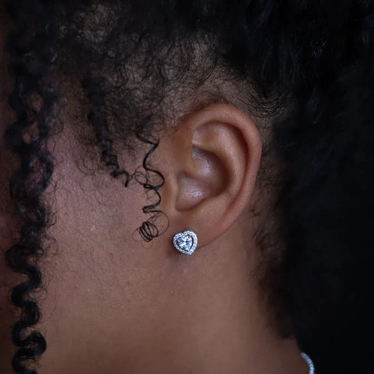 Cubic Zirconia Heart Earrings