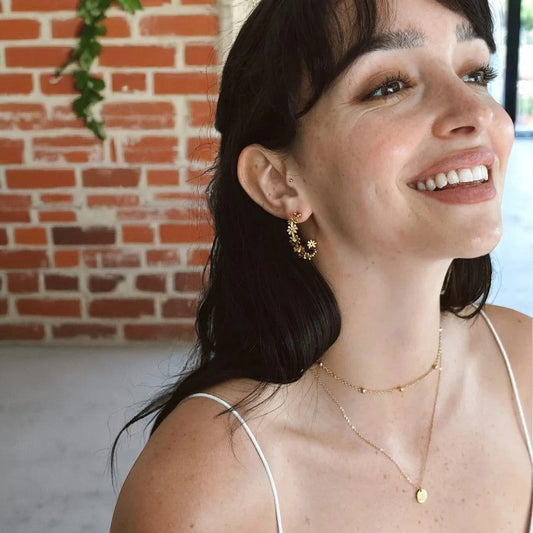 Daisy Hoop Earrings