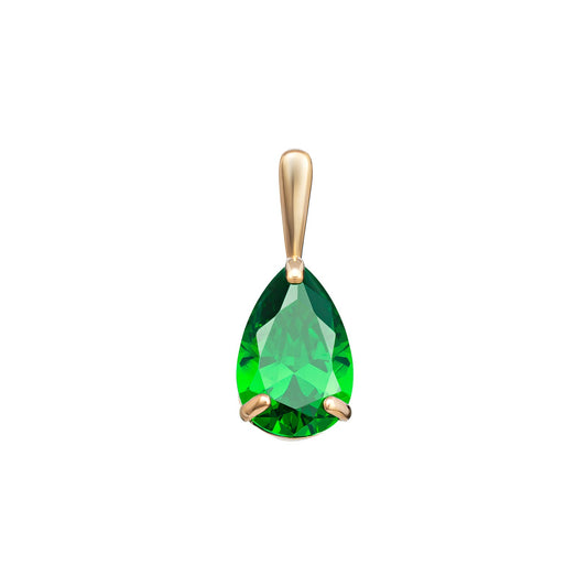 Emerald Pear Pendant Necklace