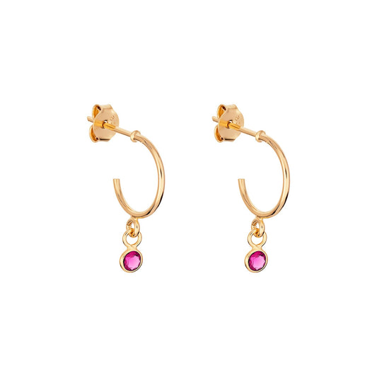 July Birthstone Hoop Earrings