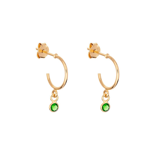 May Birthstone Hoop Earrings