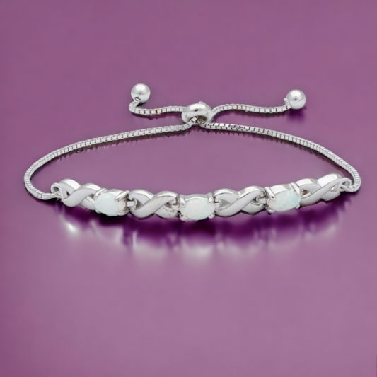 Opal Infinity Weave Bolo Bracelet