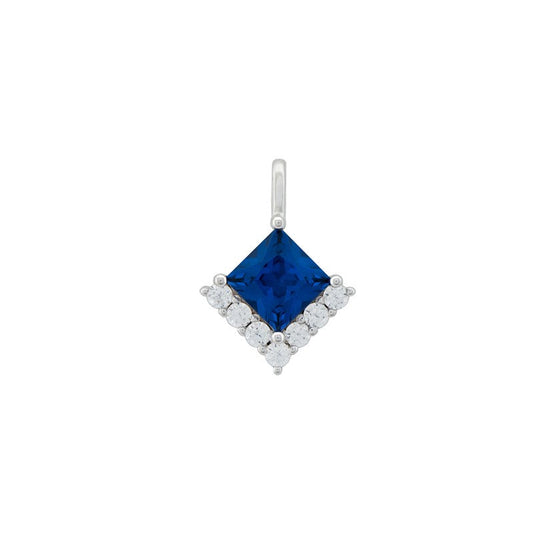 Princess Cut Sapphire Cubic Zirconia Necklace