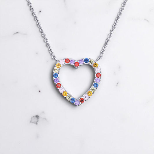 Rainbow Heart Necklace