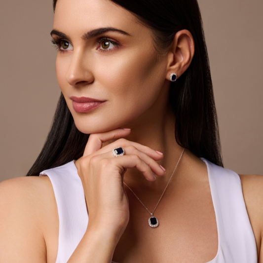 Sapphire Cubic Zirconia Necklace