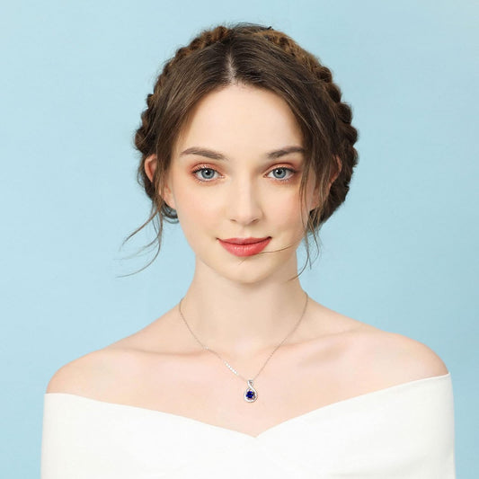 September Birthstone Infinity Pendant Necklace