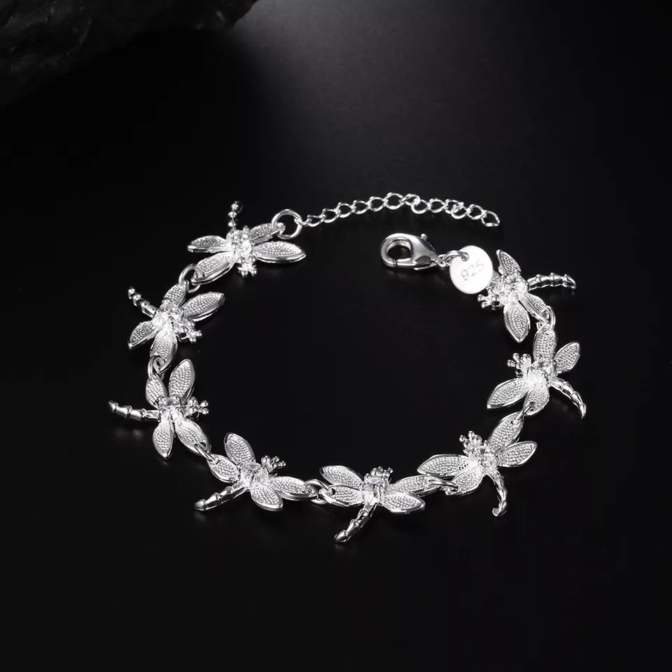 Women's Dragonfly Bracelet Charm Cuff Lucky Bangle
