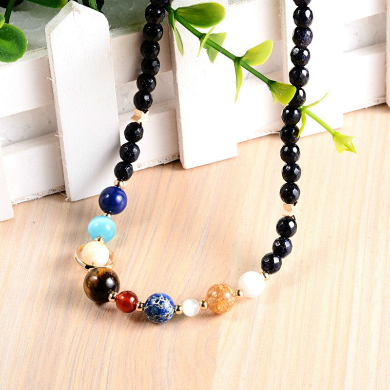 Men's - Women's Charka Necklace Charm 8 Planets Handmade