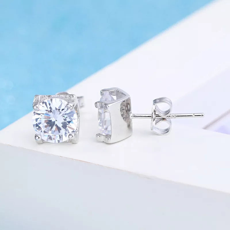 Women’s Solid Silver Sleek Modern Earrings