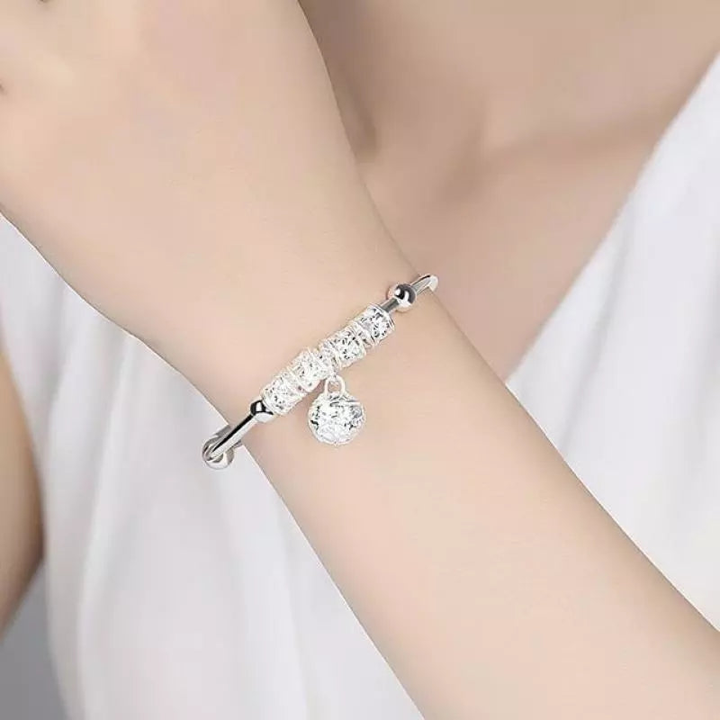 Women - Ladies Charm Cuff Bracelet - Silver