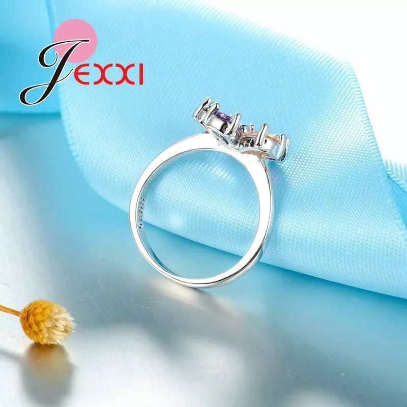 Women's Crystal Jewellery Set - Solid Silver