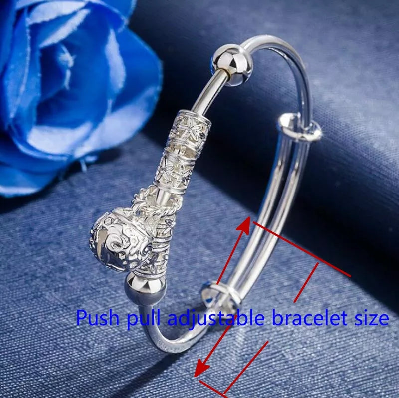 Women - Ladies Charm Cuff Bracelet - Silver