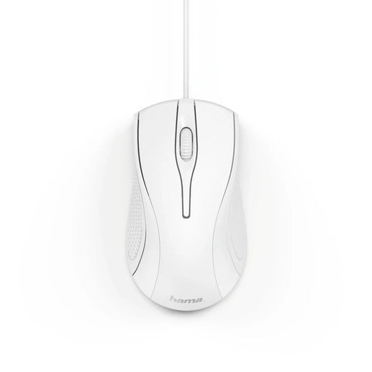 Hama MC-200 Wired USB Optical 3-Button Mouse, White