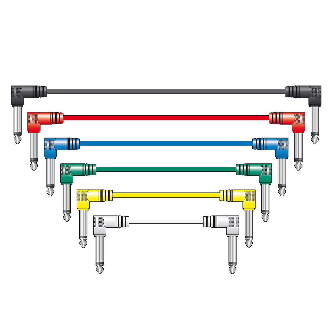 Chord / Citronic 6.3mm Mono Jack Patch Leads 6 Pack