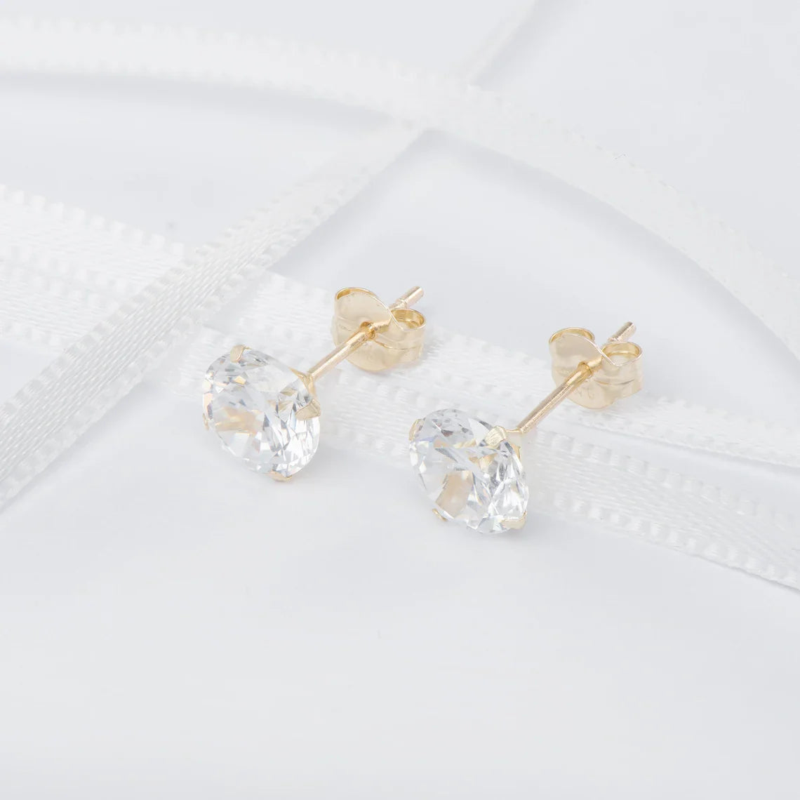 4mm Cubic Zirconia Stud Earrings