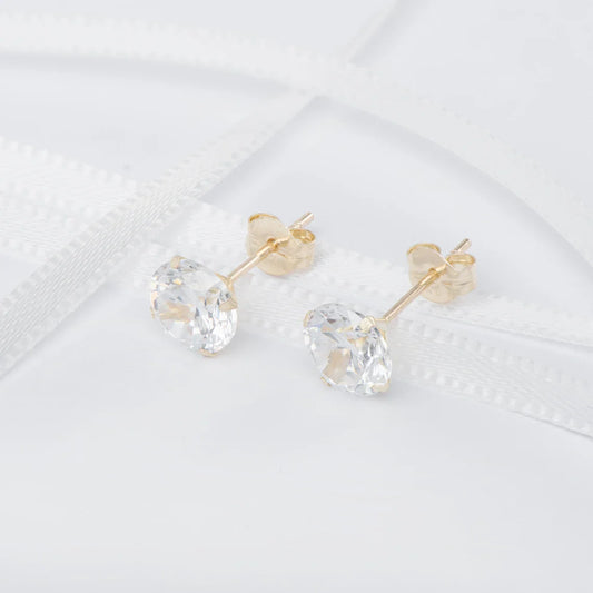 4mm Cubic Zirconia Stud Earrings