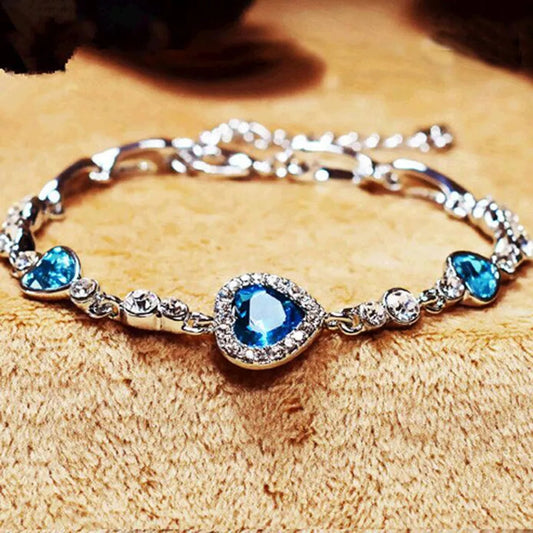 Women's - Ladies Crystal Heart Bracelet