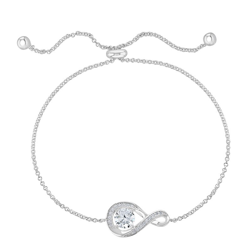 April Birthstone Infinity Bolo Bracelet