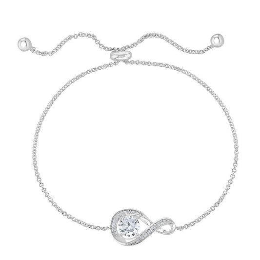 April Birthstone Infinity Bolo Bracelet