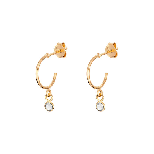 April Birthstone Hoop Earrings