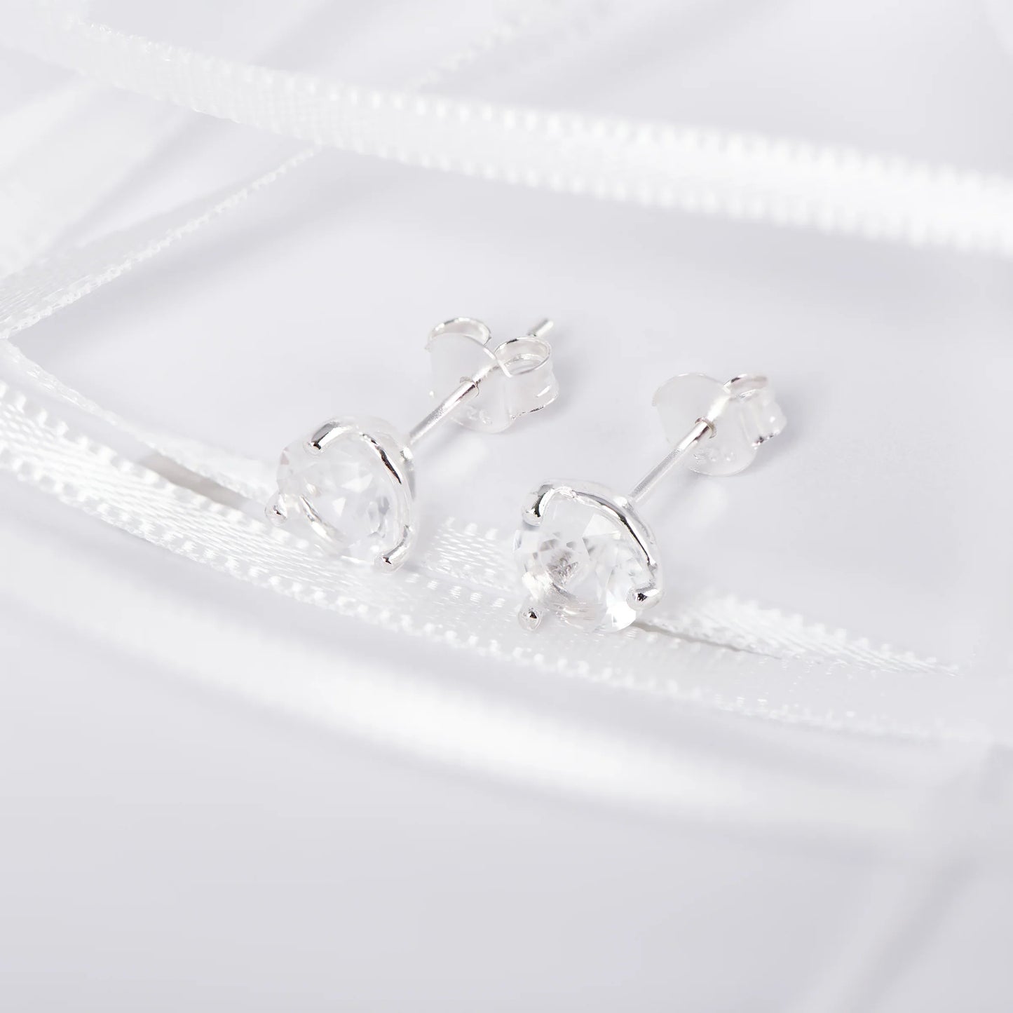 April Birthstone Stud Earrings