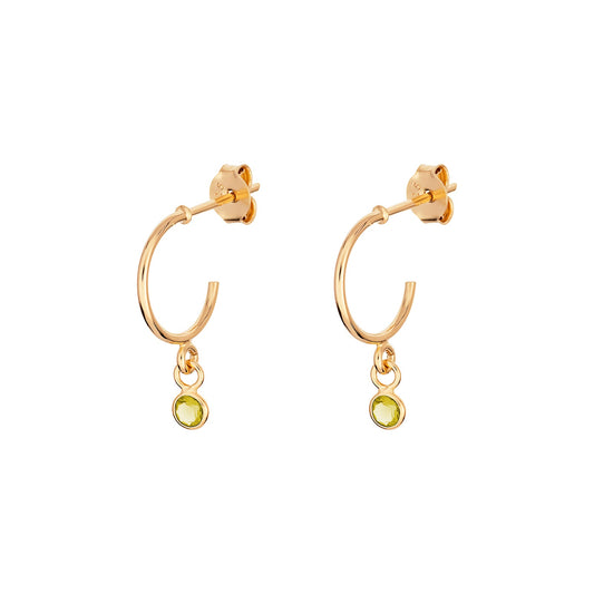 August Birthstone Hoop Earrings