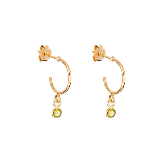 August Birthstone Hoop Earrings
