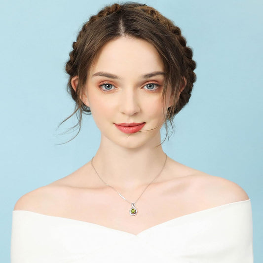 August Birthstone Infinity Pendant Necklace