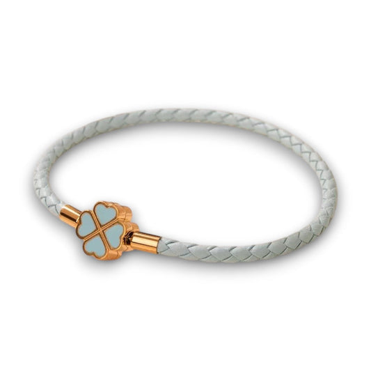 Baby Blue Clover Leaf Charm Bracelet