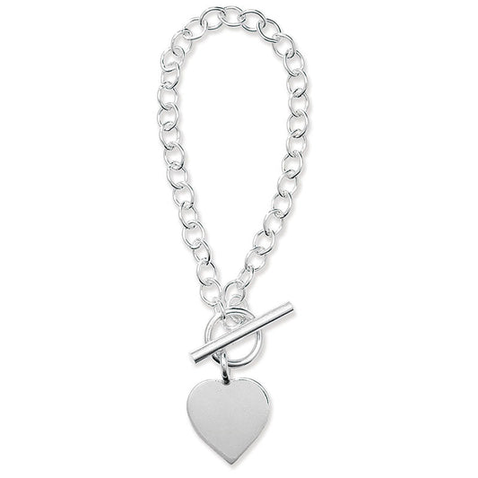 Chunky T-Bar Heart Bracelet
