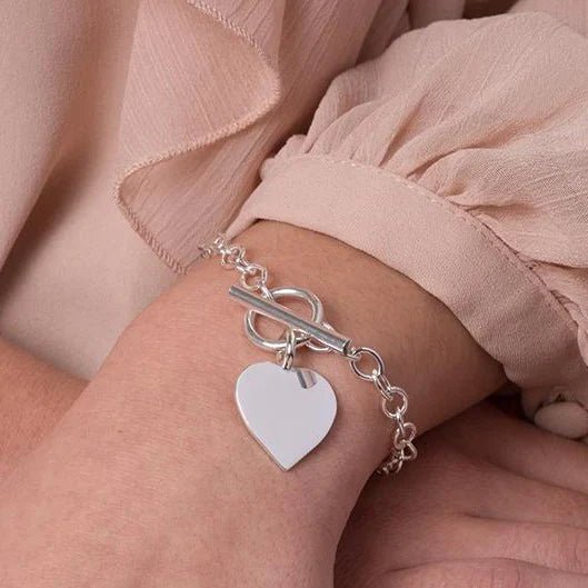 Chunky T-Bar Heart Bracelet