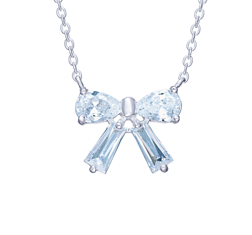 Cubic Zirconia Bow Necklace
