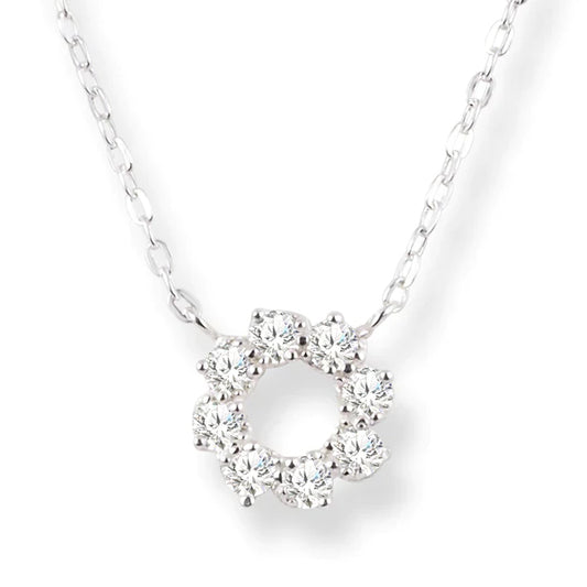 Cubic Zirconia Flower Necklace