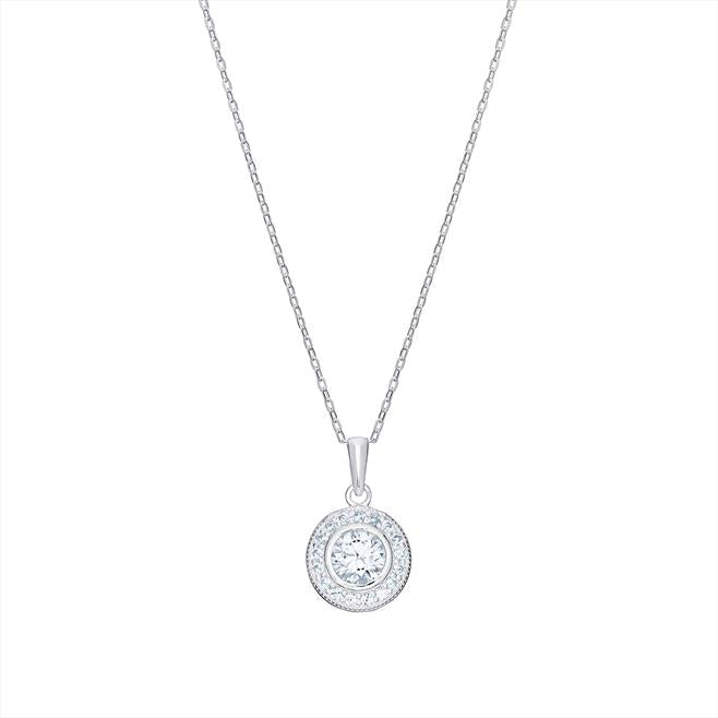 Cubic Zirconia Halo Necklace