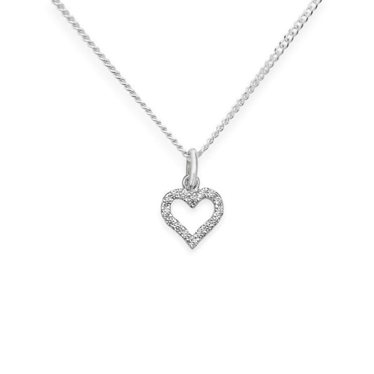 Cubic Zirconia Heart Pendant Necklace