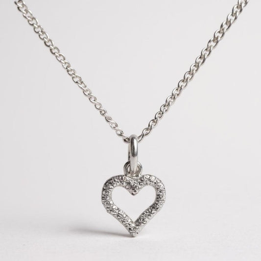 Cubic Zirconia Heart Pendant Necklace