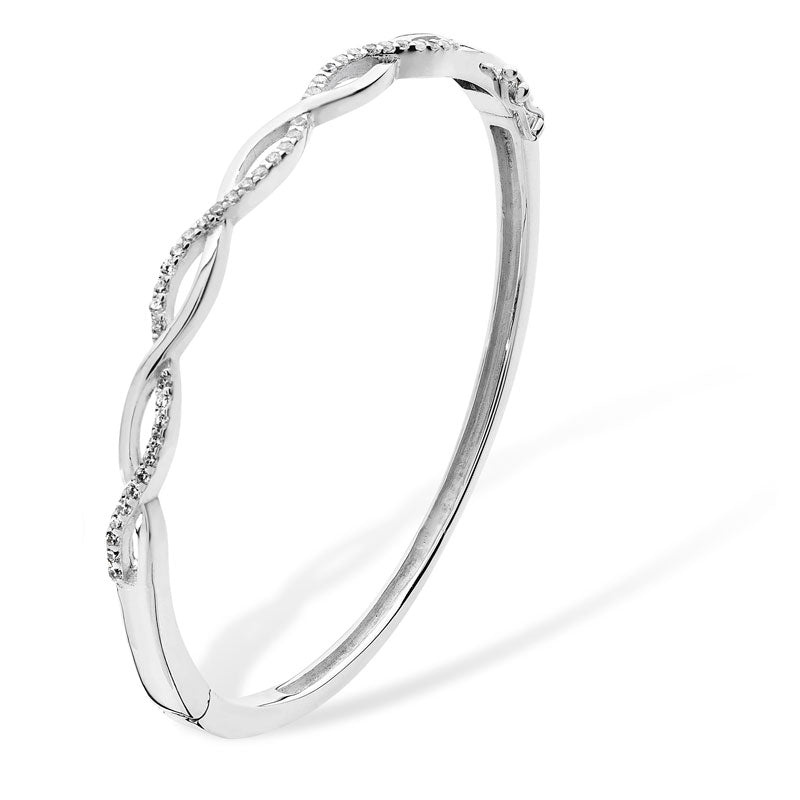 Cubic Zirconia Infinity Weave Bangle