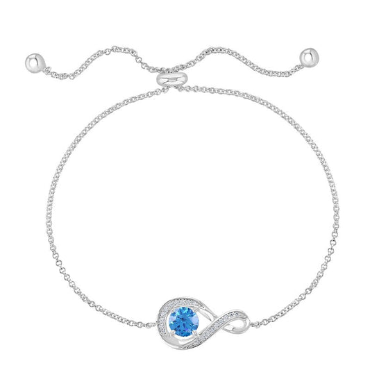 December Birthstone Infinity Bolo Bracelet