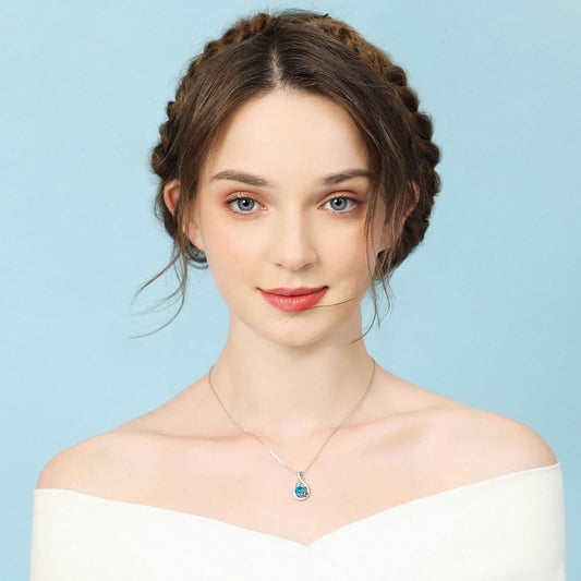 December Birthstone Infinity Pendant Necklace