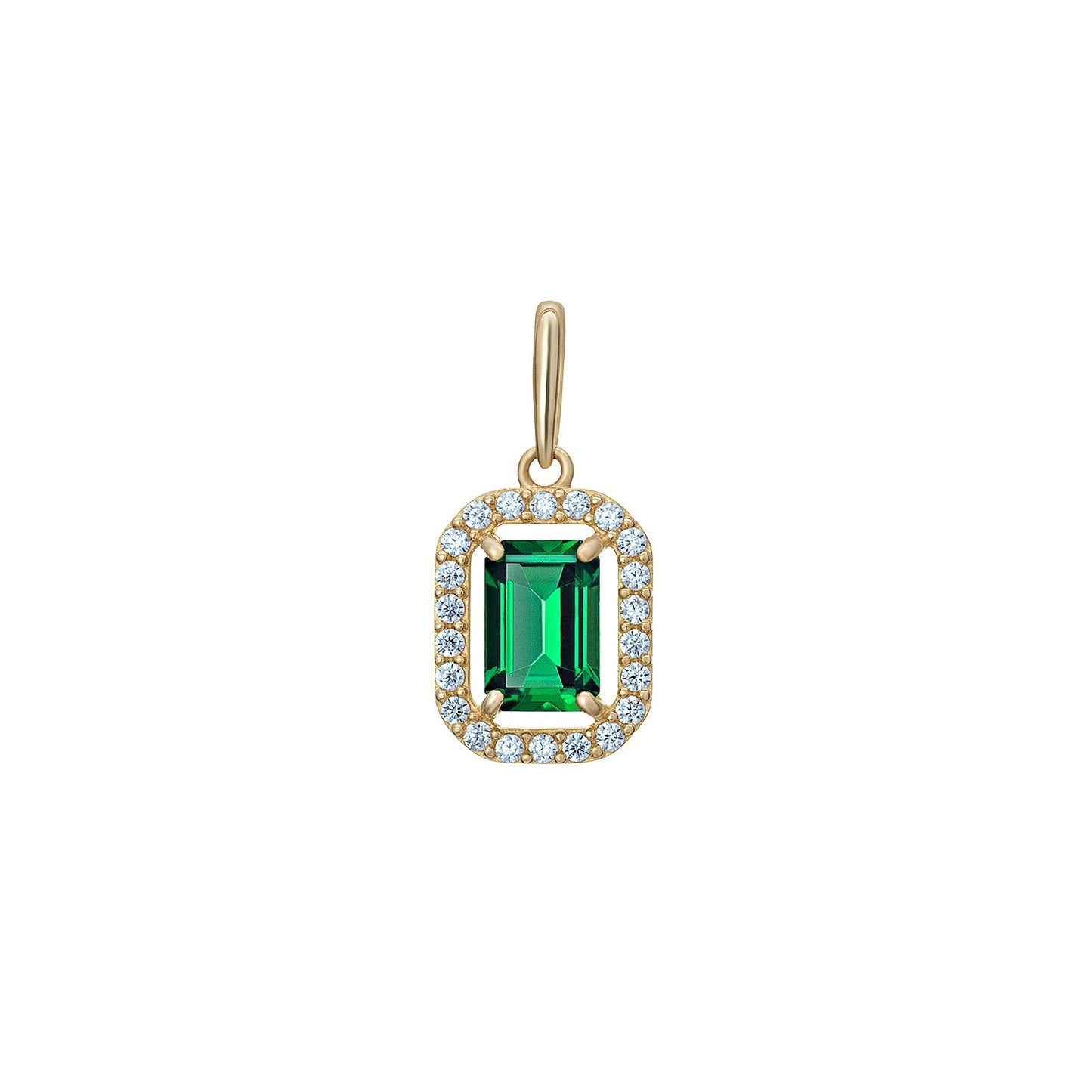 Emerald Cut Cubic Zirconia Pendant Necklace