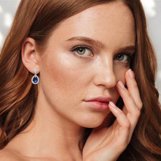 Fancy Sapphire Teardrop Earrings