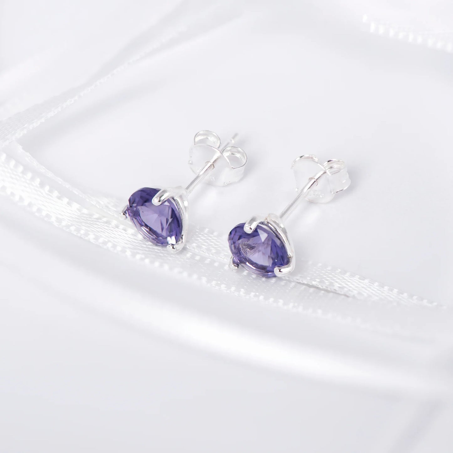 February Birthstone Stud Earrings