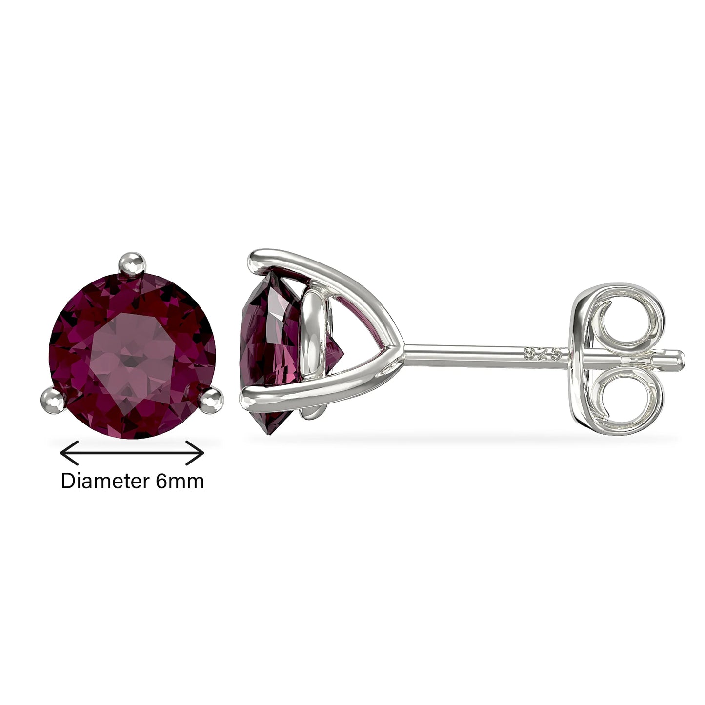 February Birthstone Stud Earrings